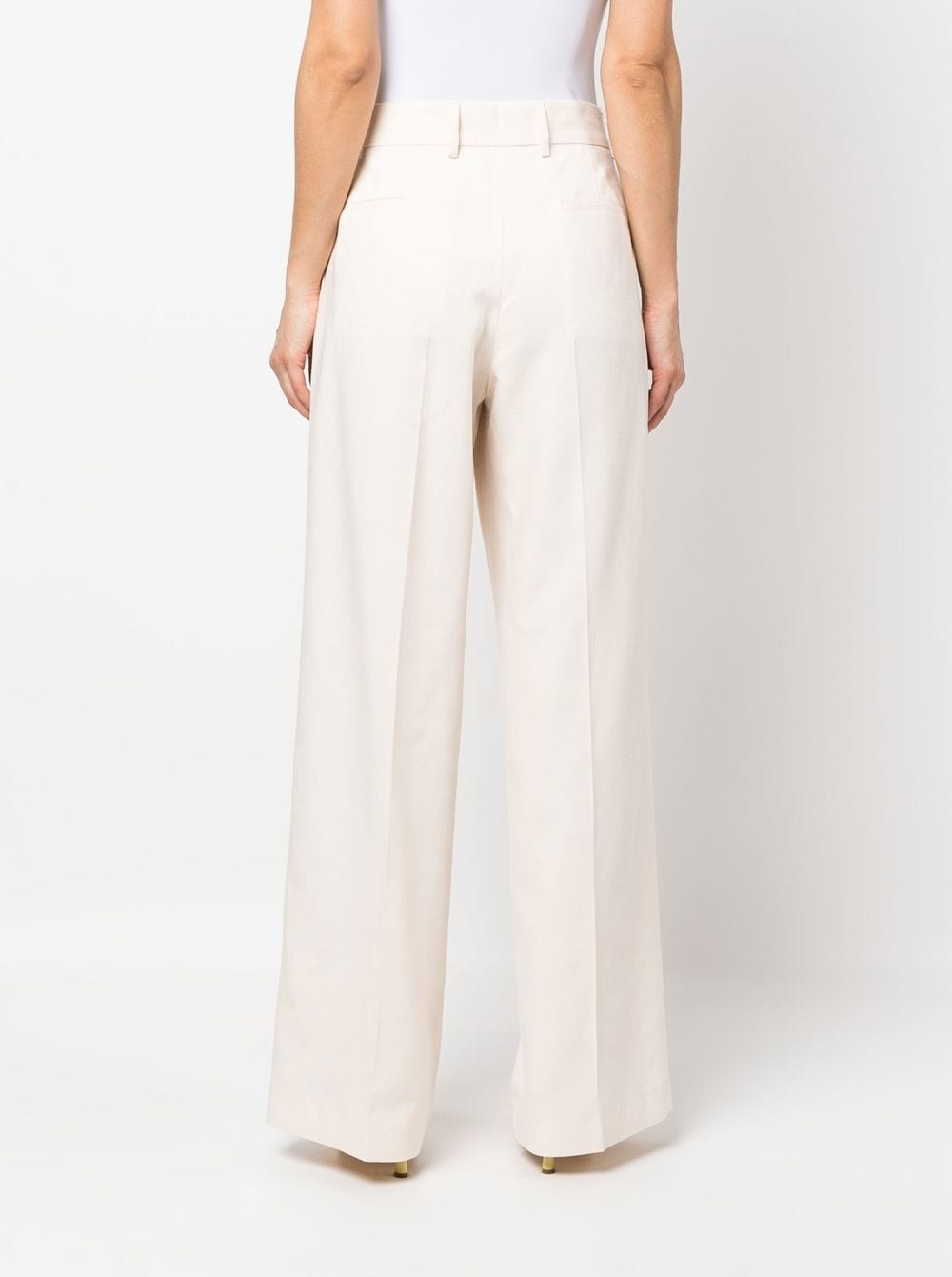 Shop Msgm Straight-leg Tailored Trousers In Neutrals