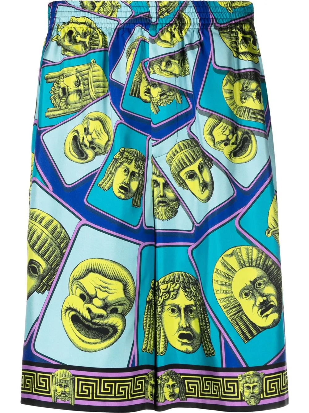 VERSACE LE MASCHERE SILK SHORTS