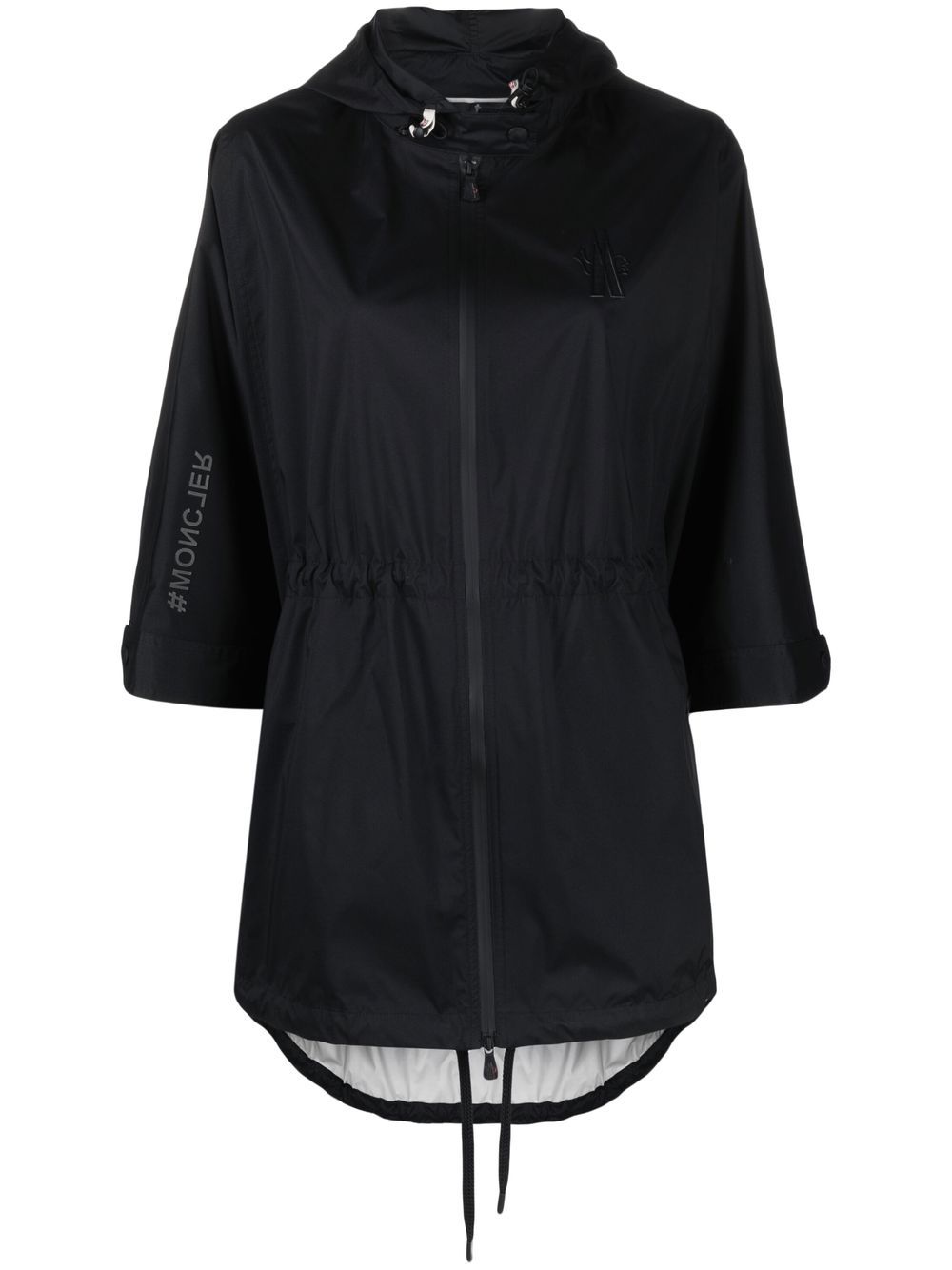 Moncler Grenoble single-breasted hooded coat – Black