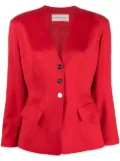 Thierry Mugler Pre-Owned collarless single-breasted jacket - Red