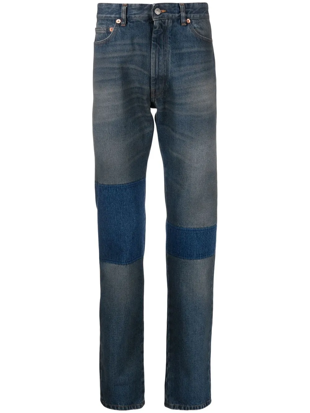 colour-block straight-leg jeans