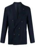 Lardini double-breasted logo-plaque blazer - Blue