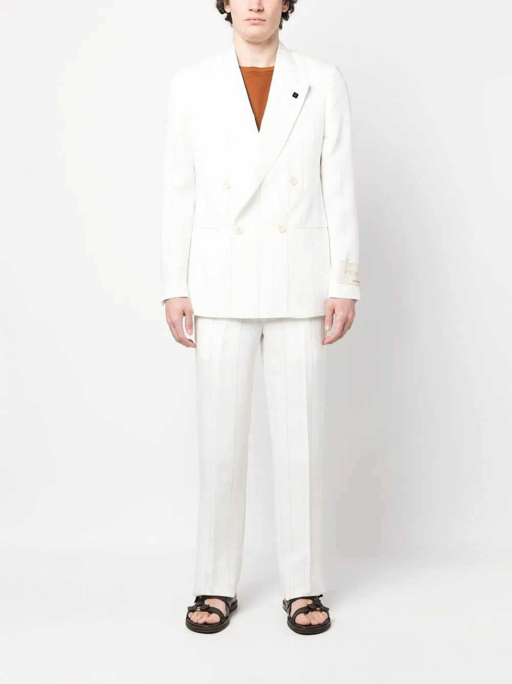 Lardini Gestreepte blazer - Beige