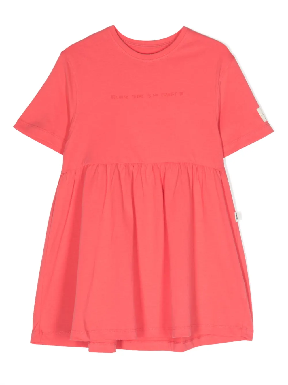 Ecoalf Kids' Logo-patch Cotton Dress In Pink