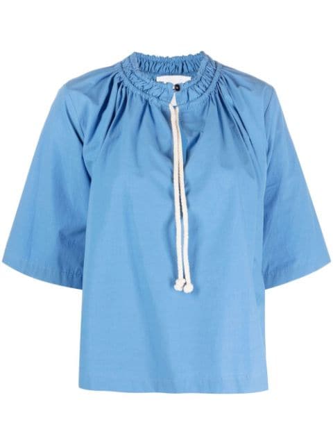 Jil Sander tie-fastening cotton blouse