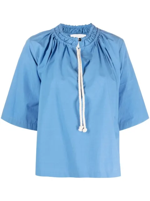 Jil Sander tie-fastening cotton blouse