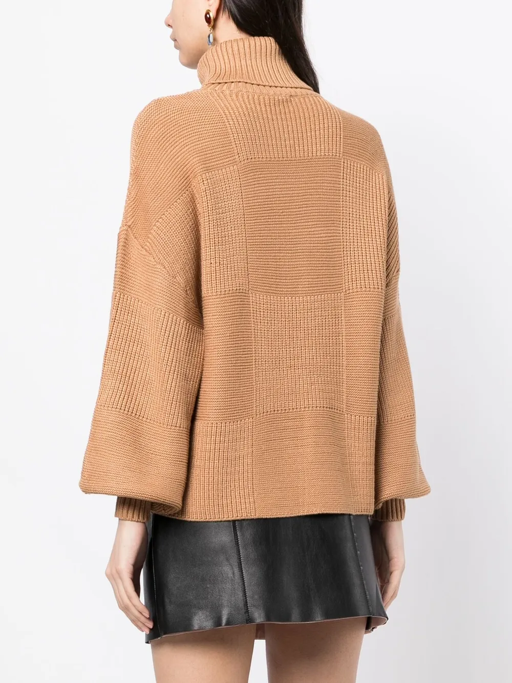 Staud Benny Roll-neck Jumper In Brown