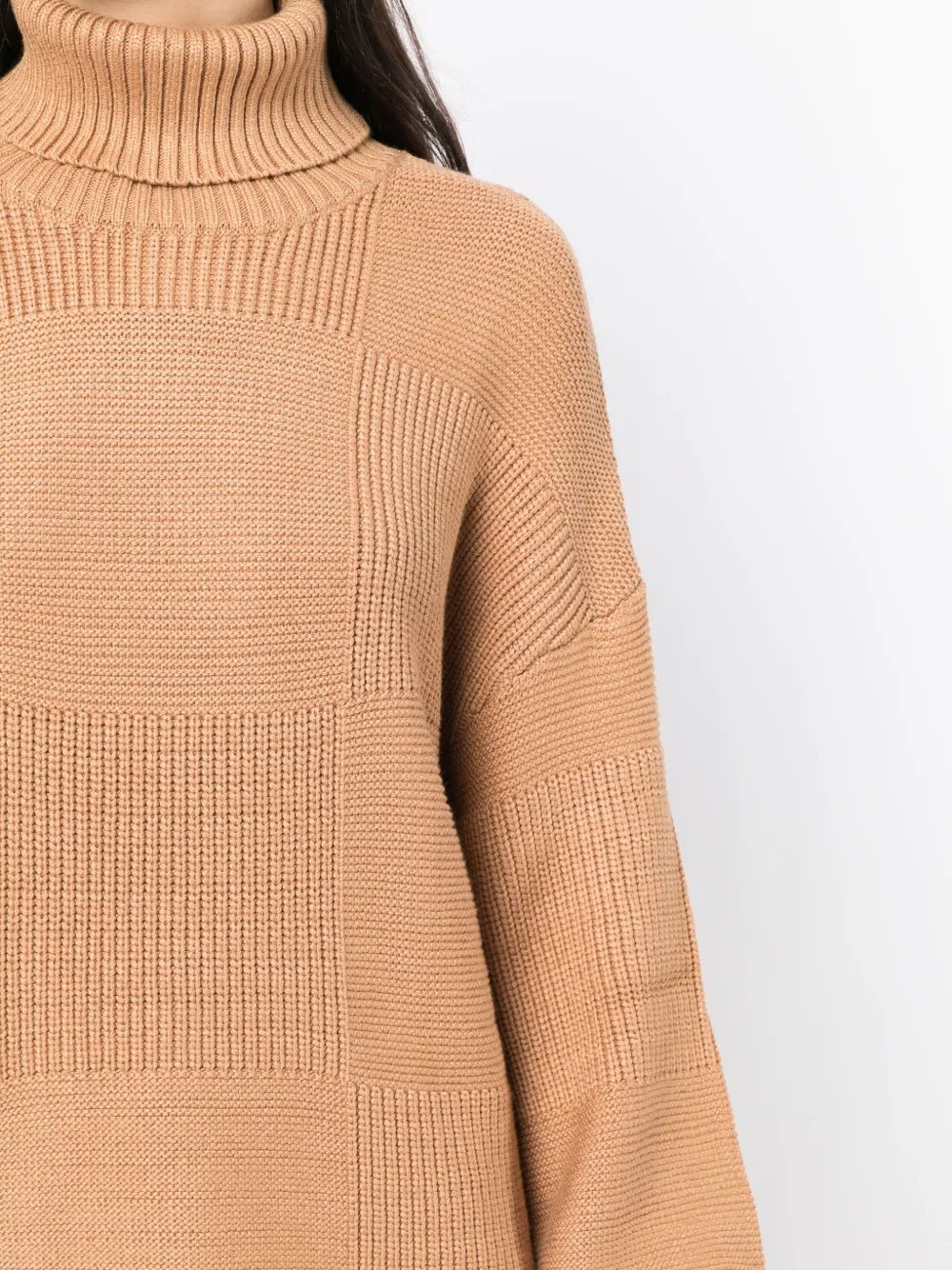 Staud Benny Roll-neck Jumper In Brown