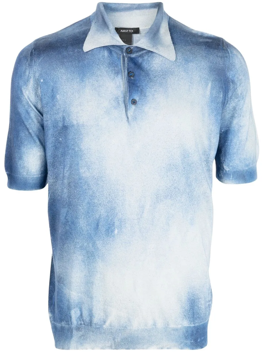 

Avant Toi distressed-effect polo shirt - Blue