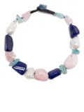 Monies stone-embellished necklace - Multicolour