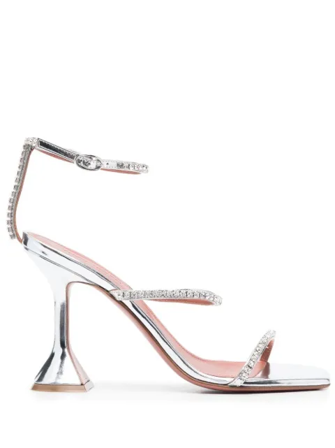 Amina Muaddi 110mm Gilda crystal-embellished sandals