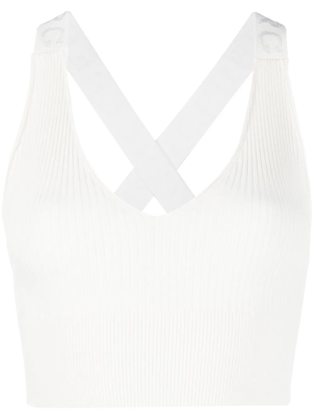 

Iceberg sleeveless ribbed-knit cropped top - White