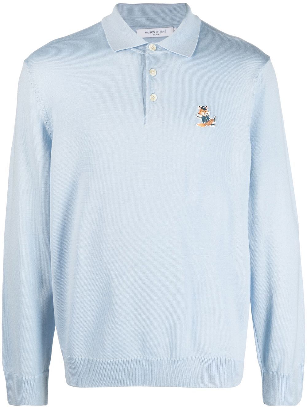 

Maison Kitsuné knitted polo sweatshirt - Blue