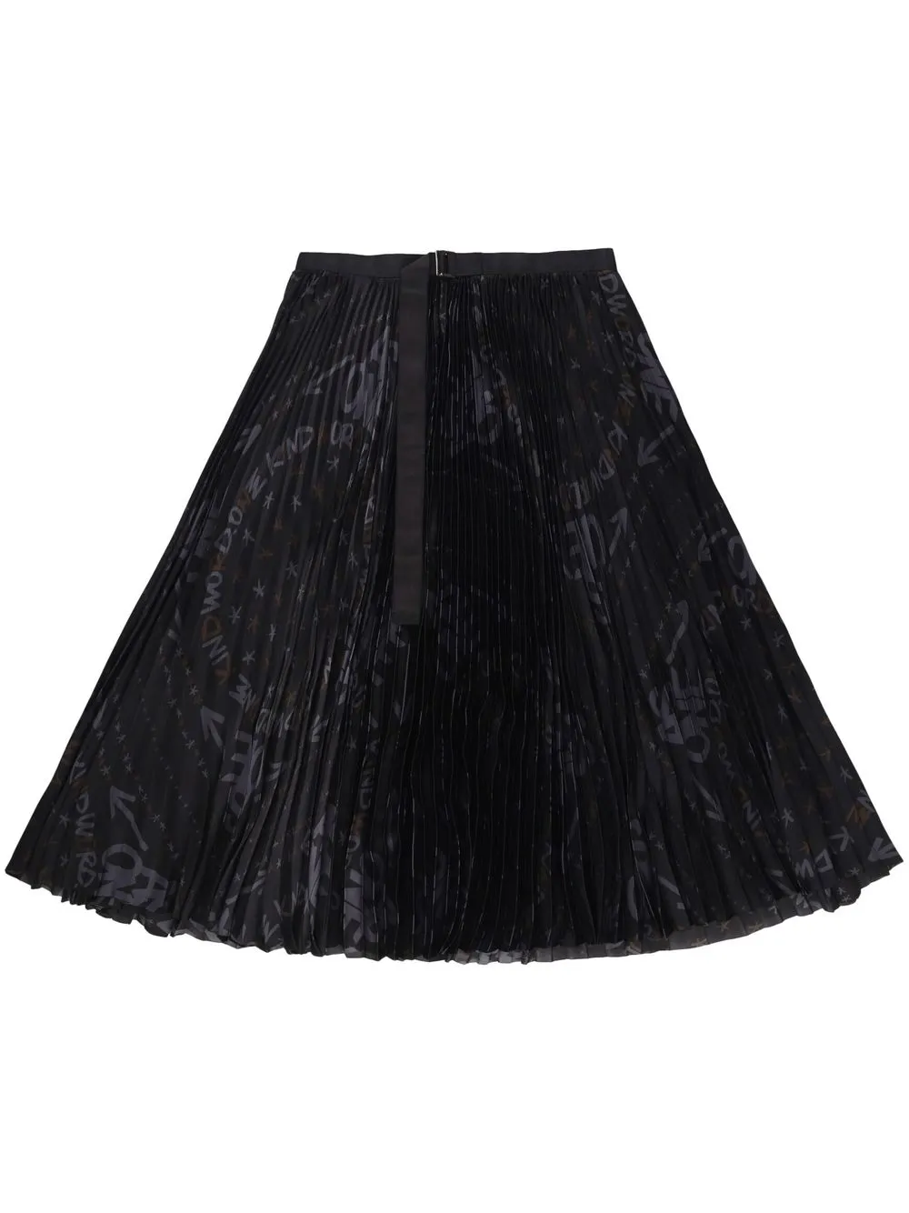 

sacai Eric Haze pleated midi skirt - Black