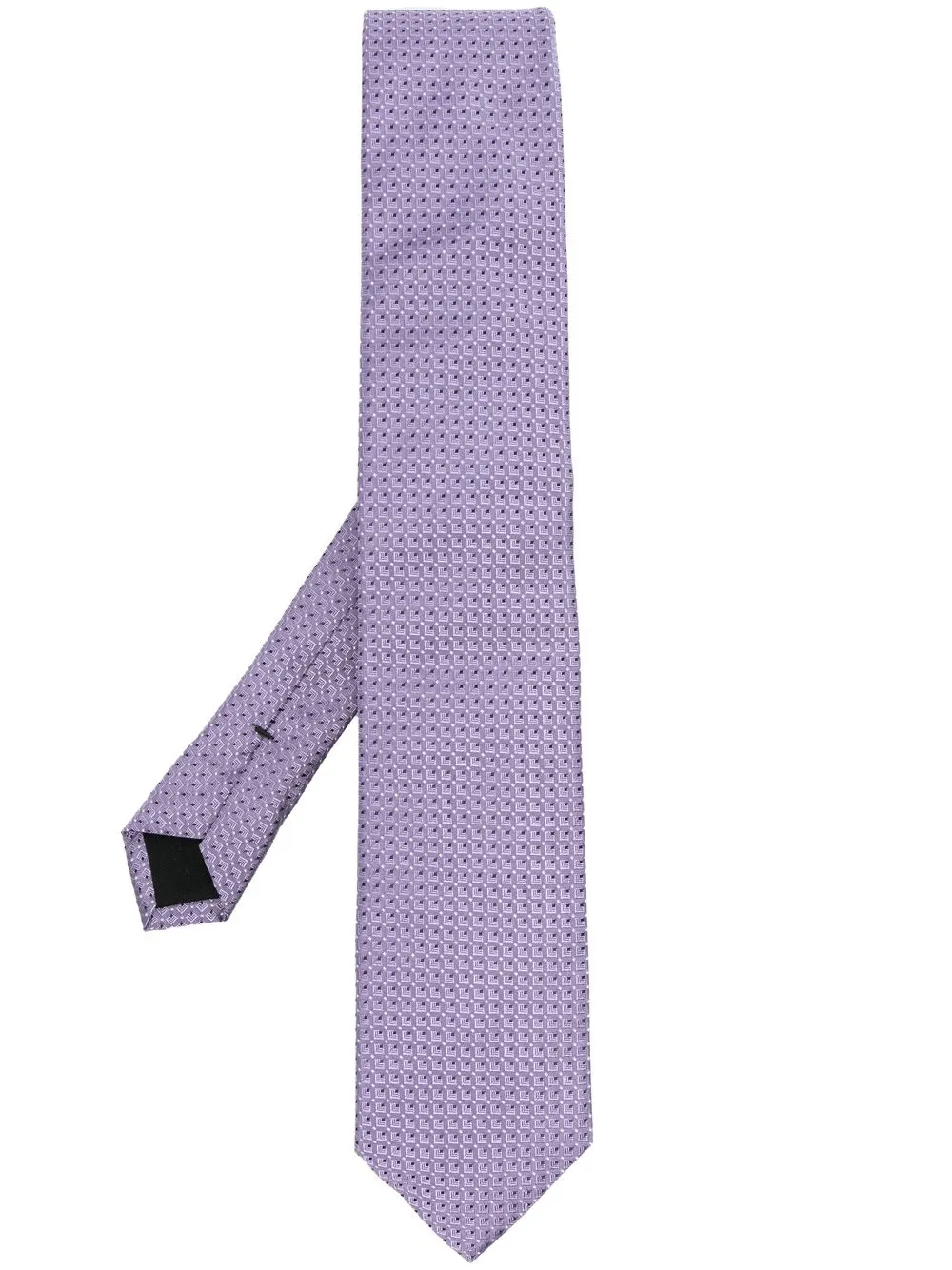 

BOSS geometric-patterned silk tie - Purple