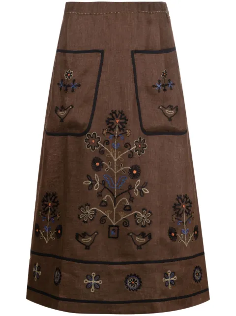 Vita Kin high-waisted embroidered-design skirt