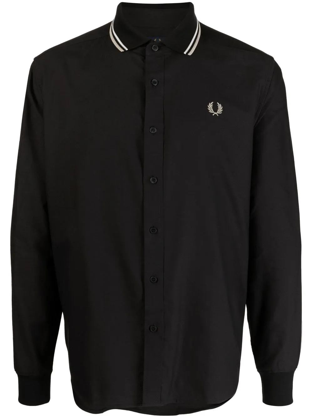 

Fred Perry logo-embroidery cotton shirt - Black