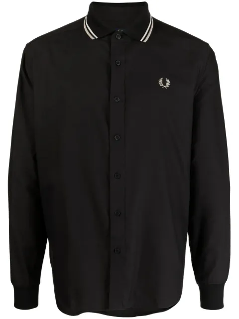 logo-embroidery cotton shirt