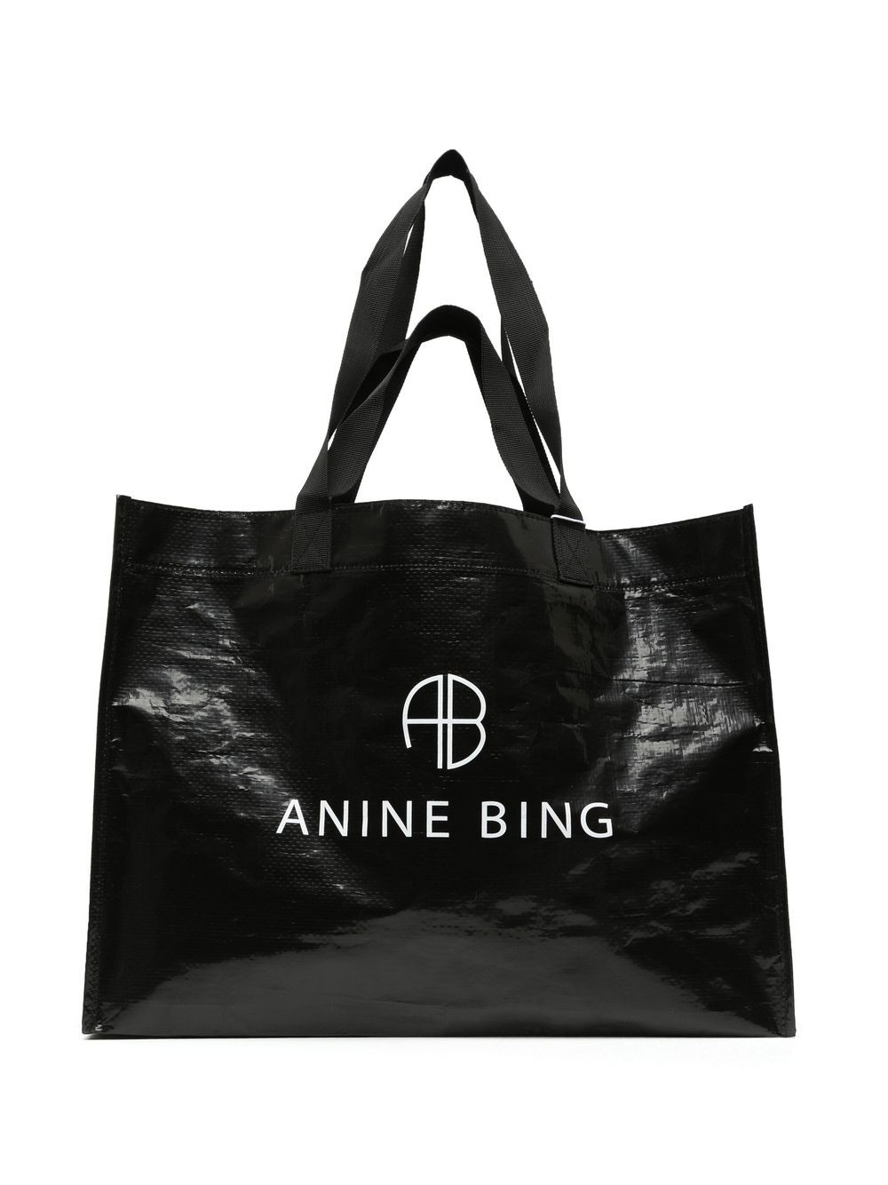 

ANINE BING logo-print beach bag - Black