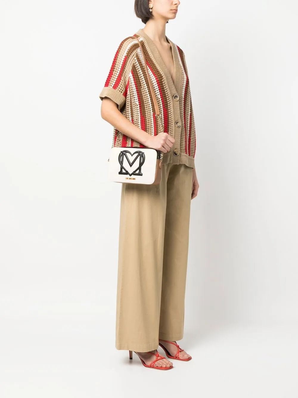 

Love Moschino logo-appliqué crossbody bag - Neutrals