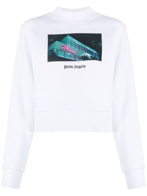 Palm Angels graphic-print cropped sweatshirt