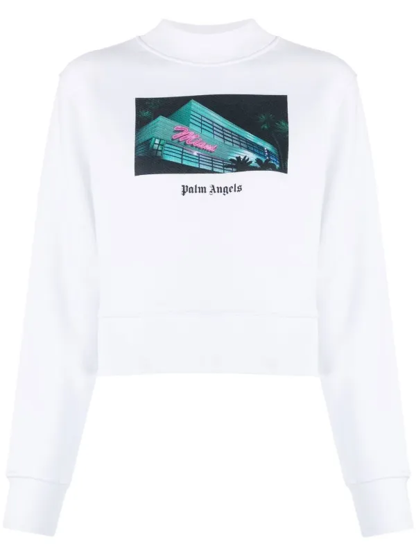 Palm angels cropped hotsell sweatshirt