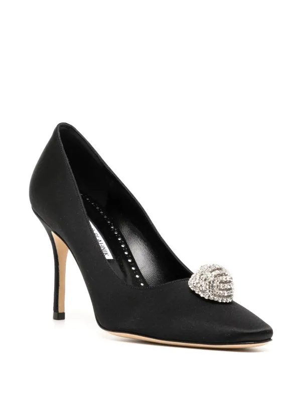 【MANOLO BLAHNIK 】★Hangisi 90mm サテンパンプス Manolo Blahnik Hangisi 90mm サテンパンプス | ブラック