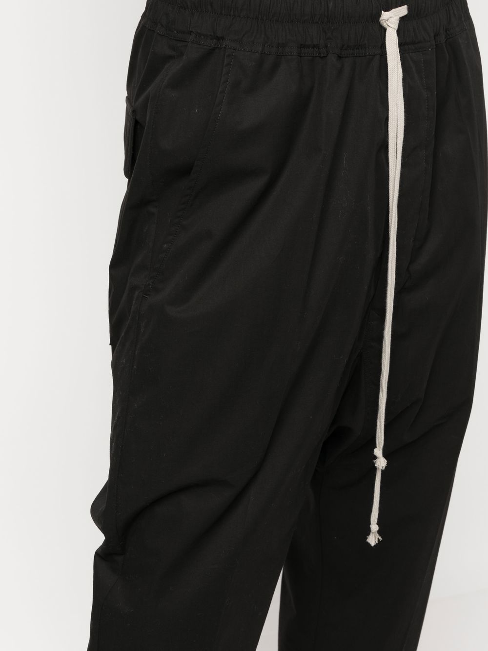 Shop Rick Owens Drawstring Drop-crotch Trousers In Schwarz