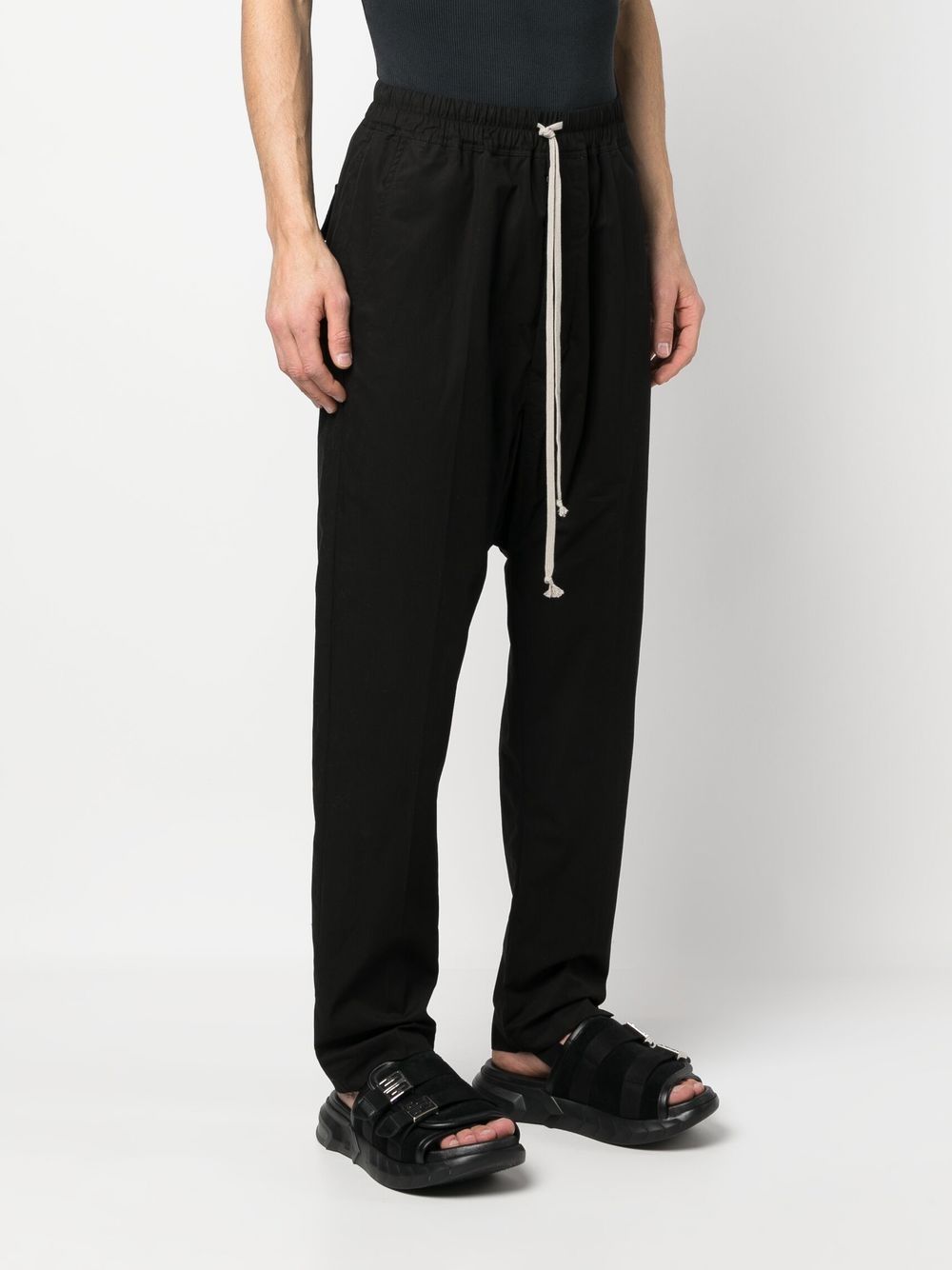 Shop Rick Owens Drawstring Drop-crotch Trousers In Schwarz