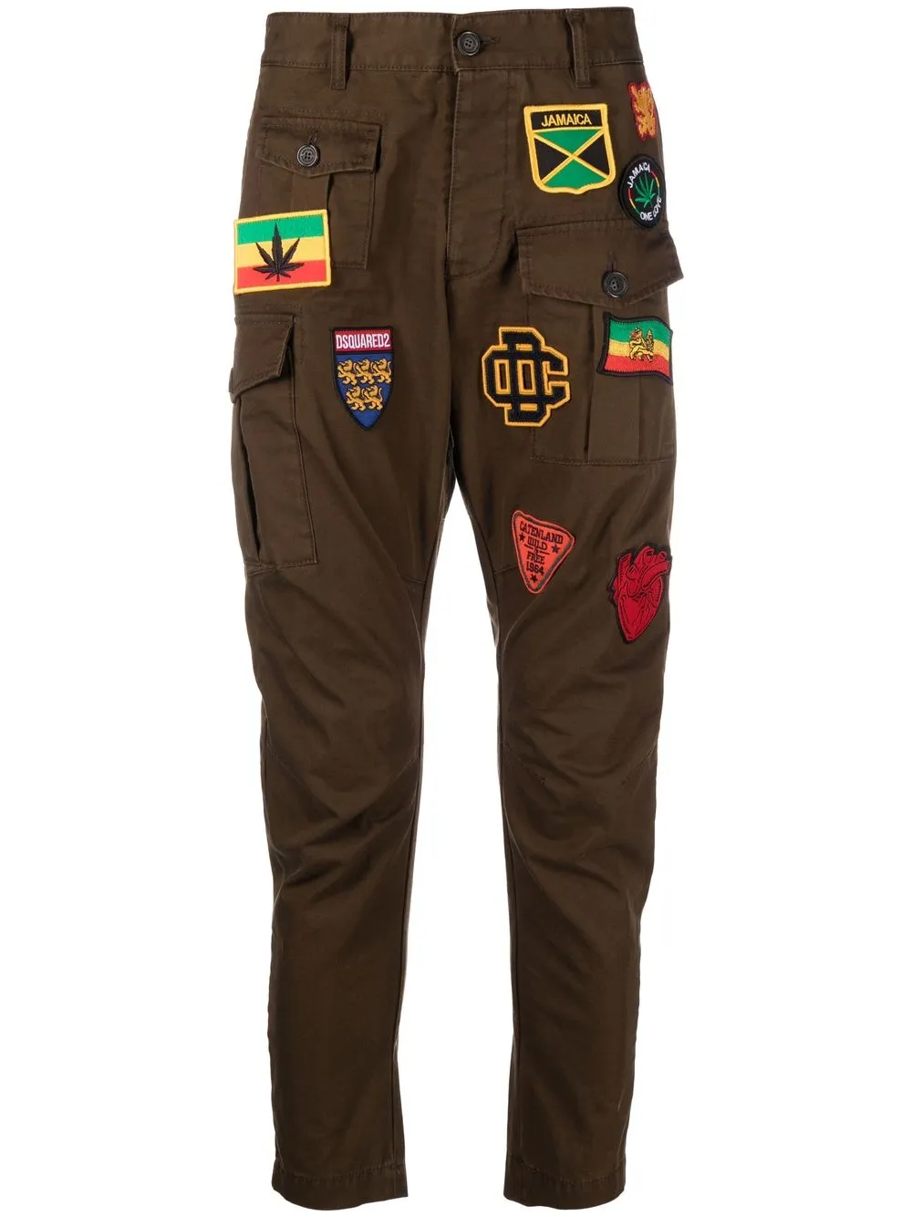 

Dsquared2 patch-detailing cargo chinos - Brown
