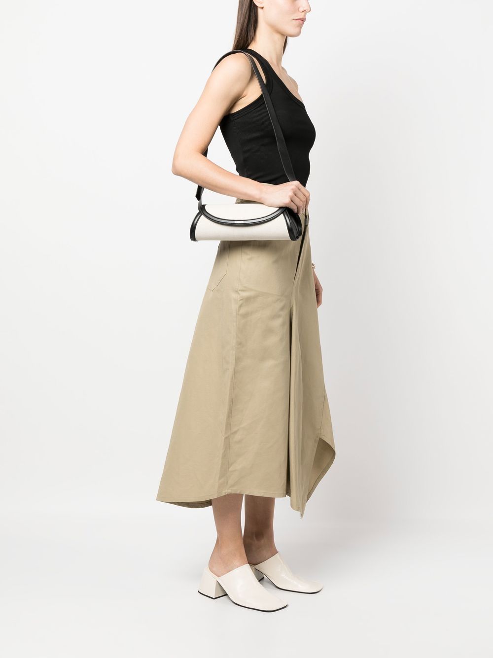 Jil Sander Tweekleurige schoudertas - Beige