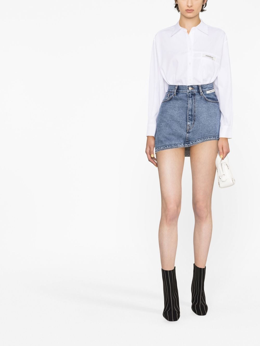 Kimhekim Asymmetric Denim Miniskirt - Farfetch