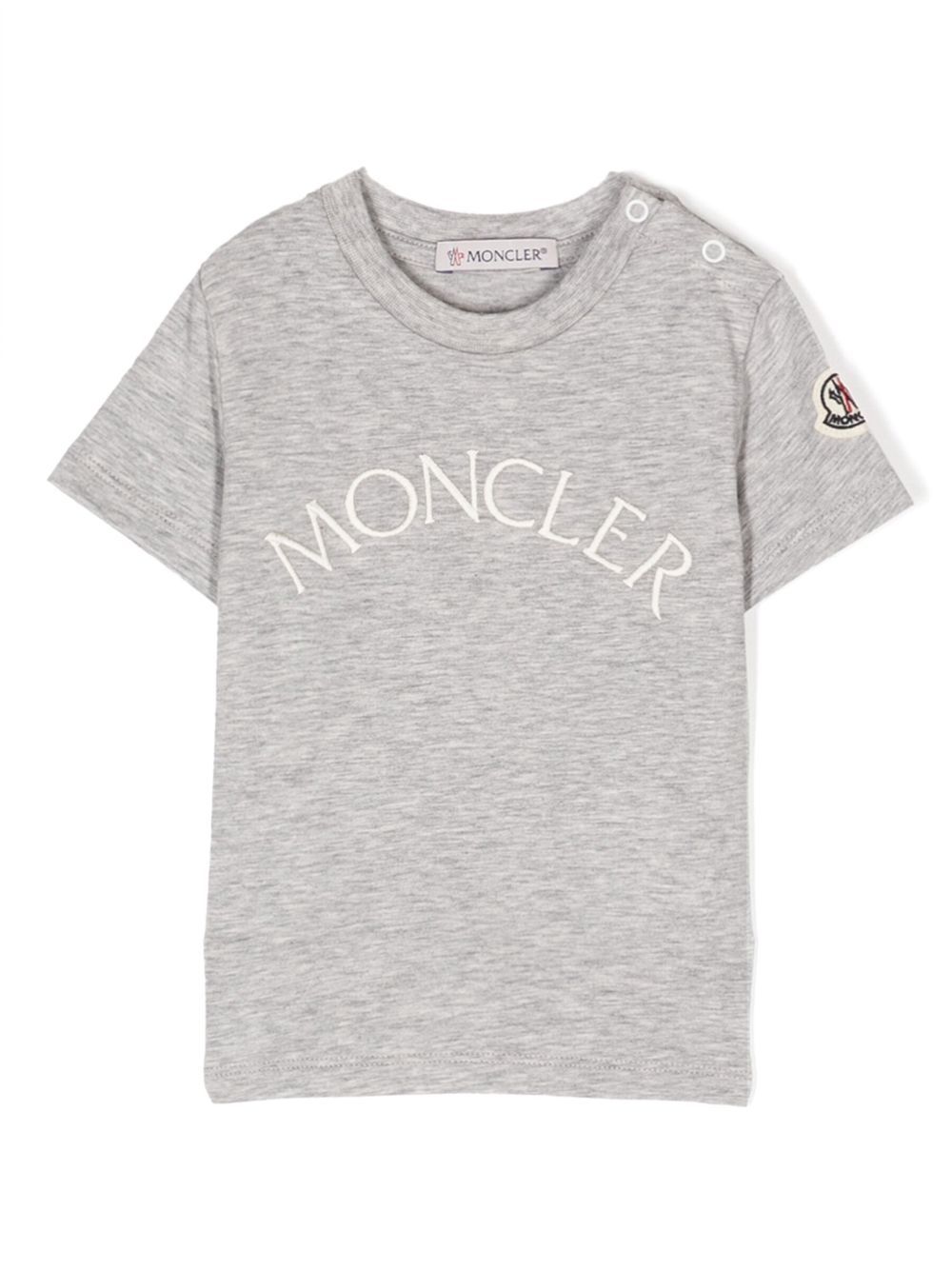 Moncler Enfant logo-embroidered short-sleeved T-shirt - Grey