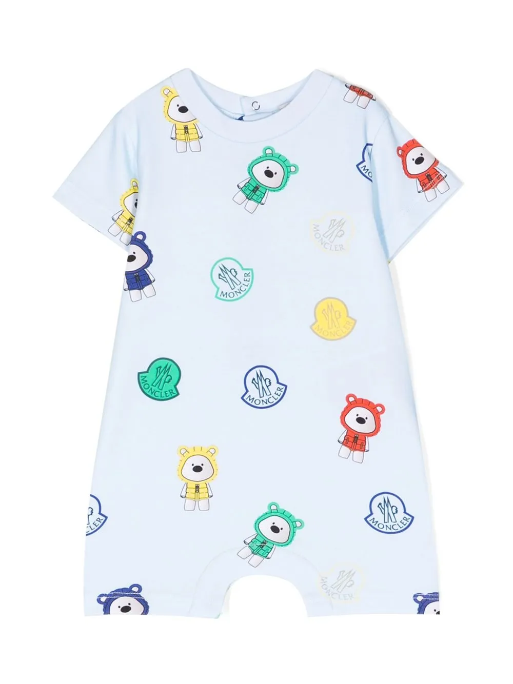 

Moncler Enfant logo-print short-sleeved romper - Blue