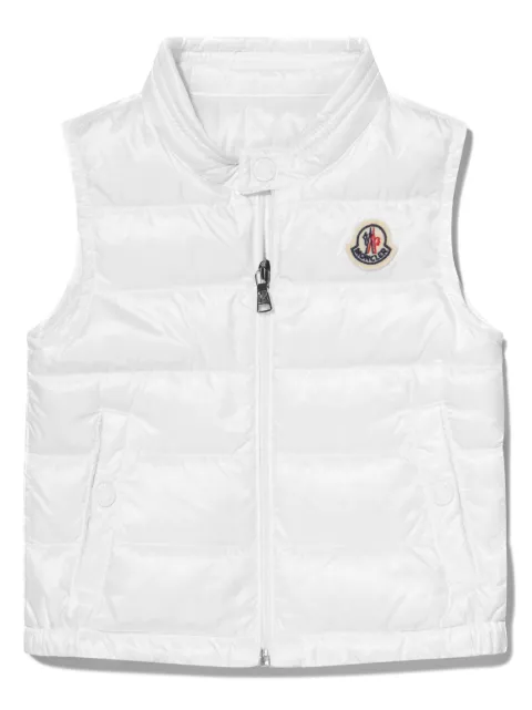 Moncler Enfant logo-patch zip-up padded gilet