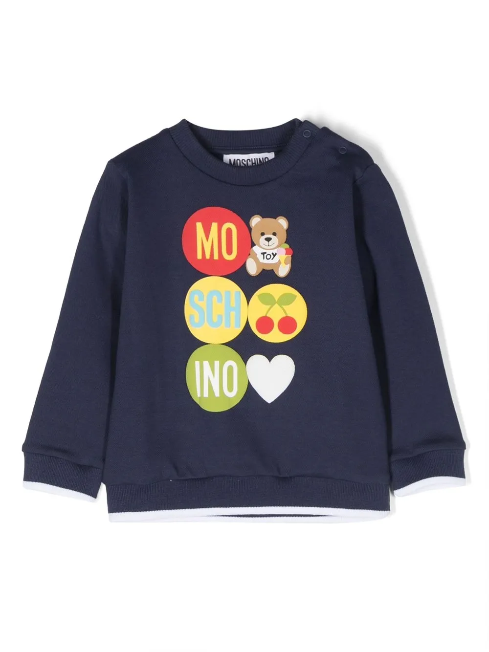 

Moschino Kids logo-print cotton sweatshirt - Blue