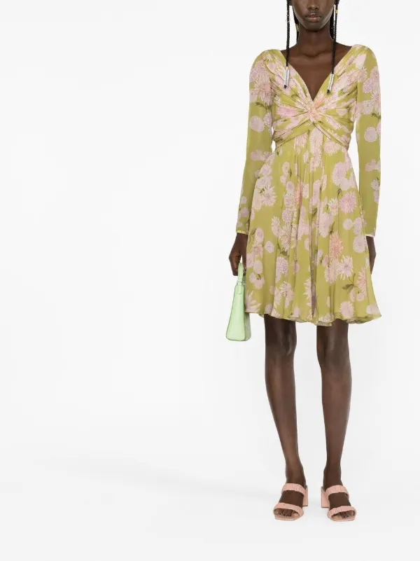 Giambattista Valli floral-print Silk Minidress | Green