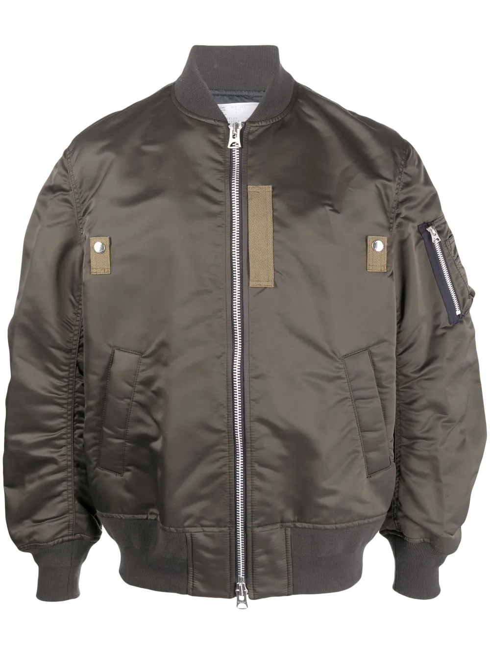 

sacai baseball-collar bomber jacket - Green