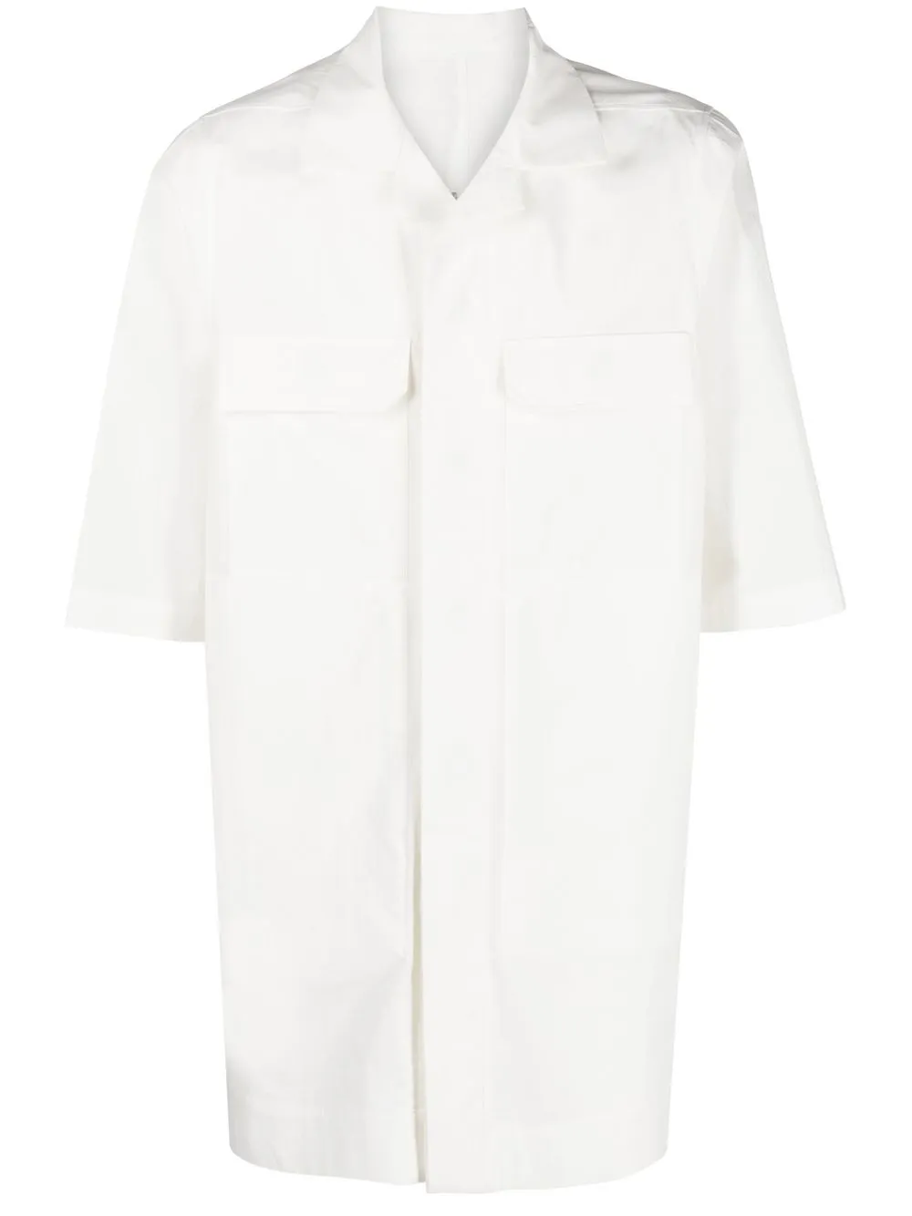 RICK OWENS NOTCHED-COLLAR FLAP-POCKETS SHIRT