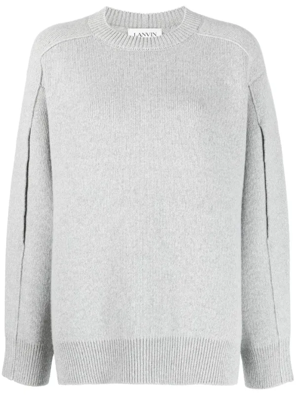 Lanvin Round-neck Cape-back Jumper in Grey
