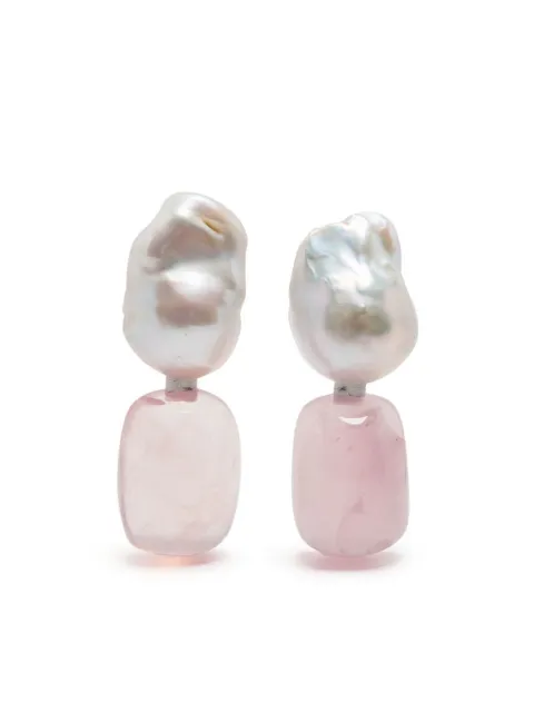 Monies two-tone pearl earrings 