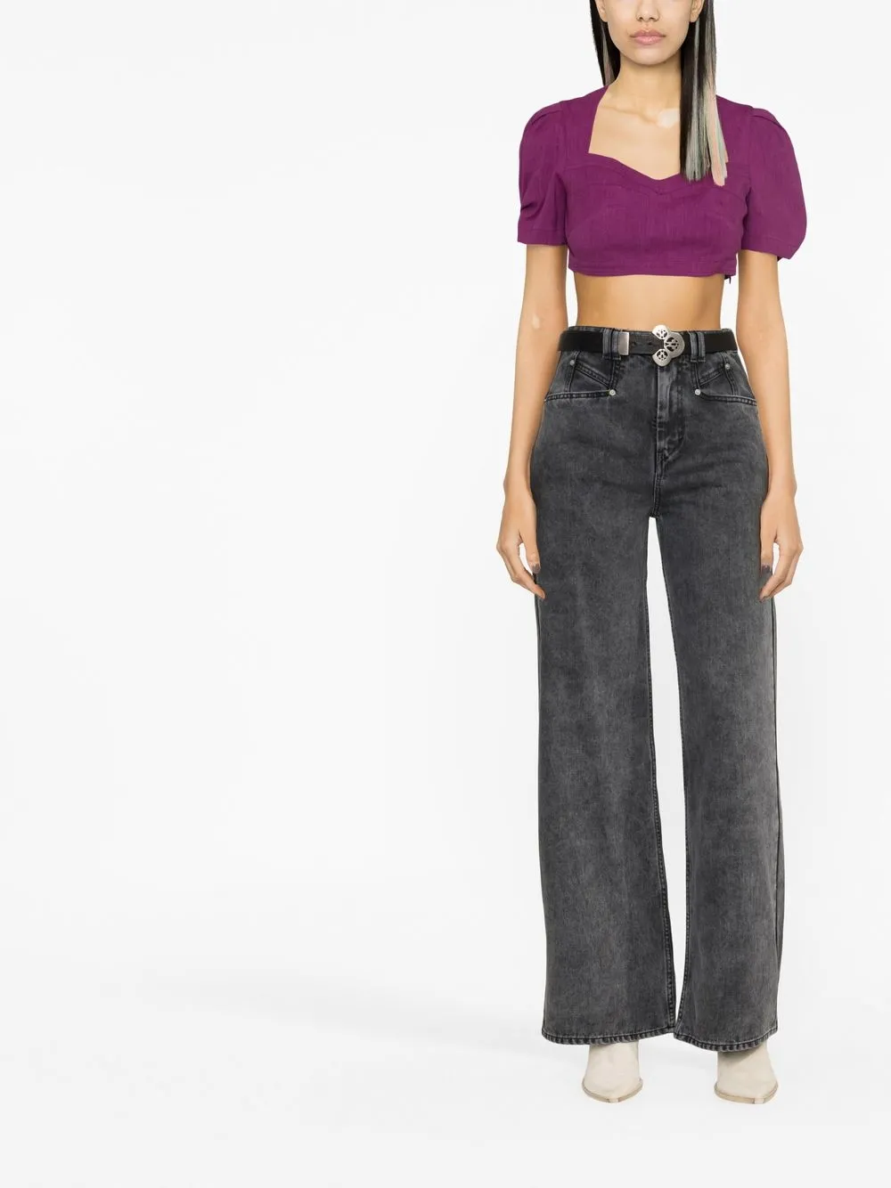 Isabel Marant Distressedfinish Denim Jeans In Grey ModeSens