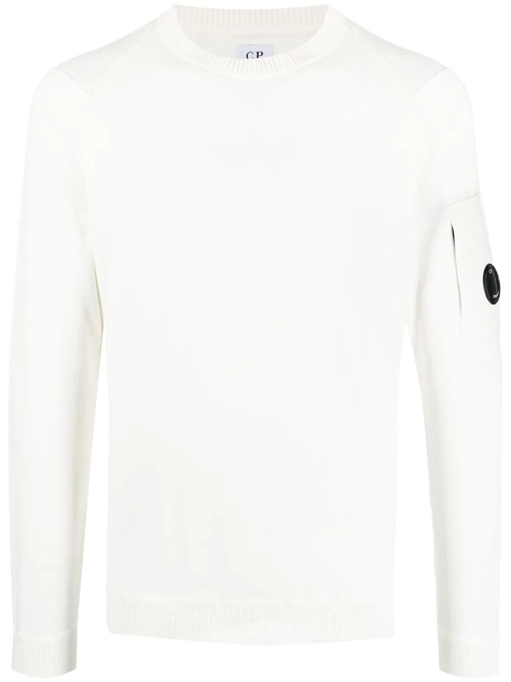 

C.P. Company logo patch detail sweater - White