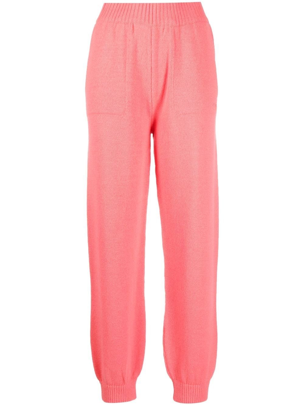 Shop Msgm Knited Track Pants In Pink