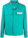 Palm Angels Paradise-embroidered shirt jacket - Blue