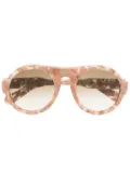 Chloé Eyewear pilot-frame tortoise-effect sunglasses - Neutrals