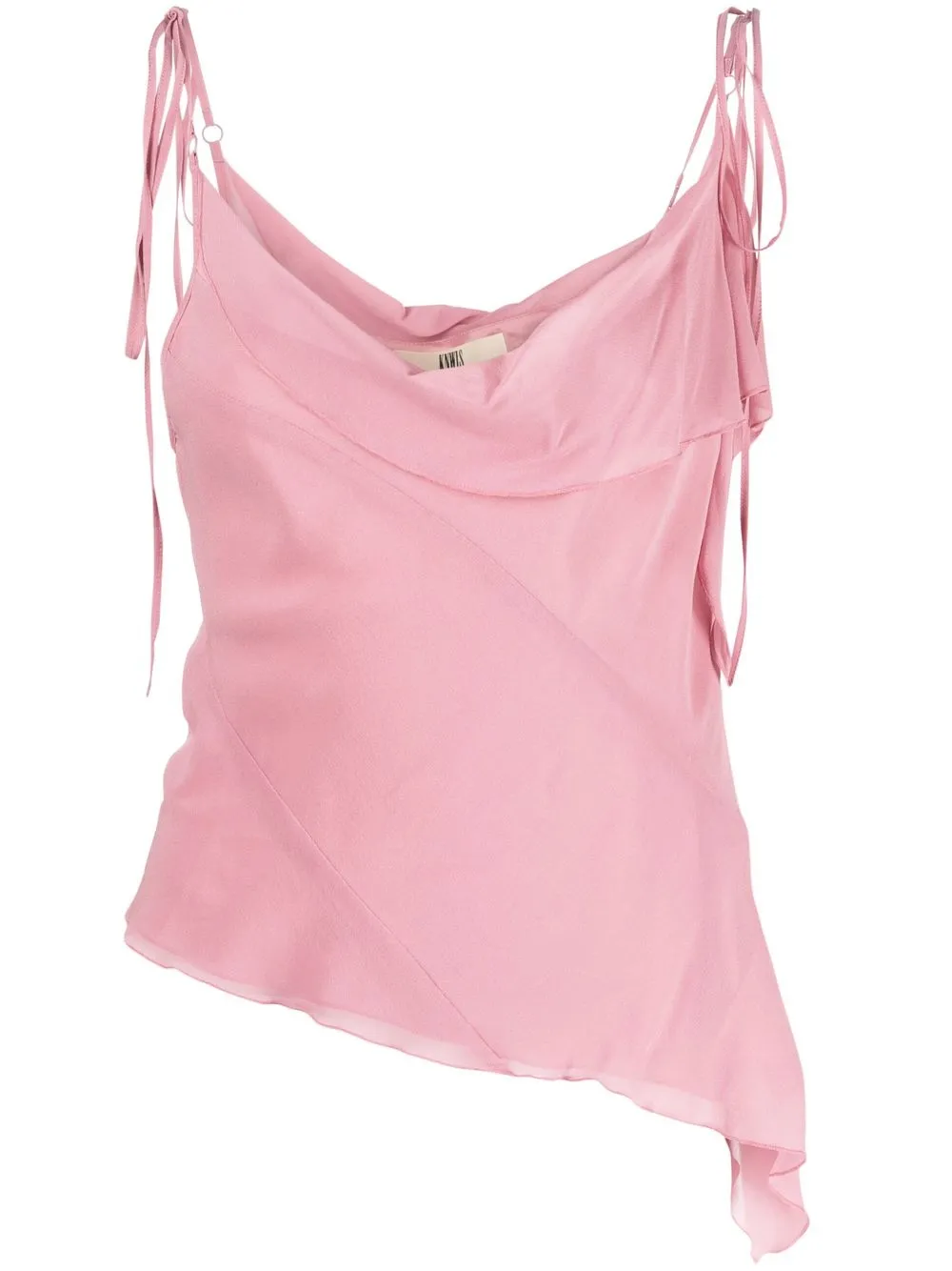 

KNWLS asymmetric ruffled top - Pink