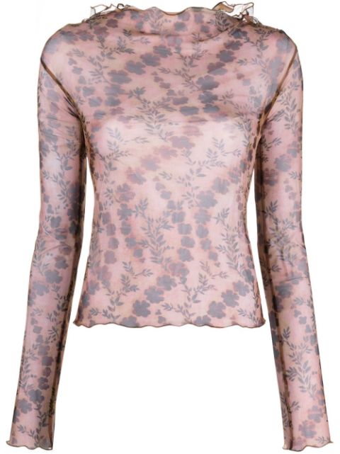 KNWLS Halcyon floral-print sheer top