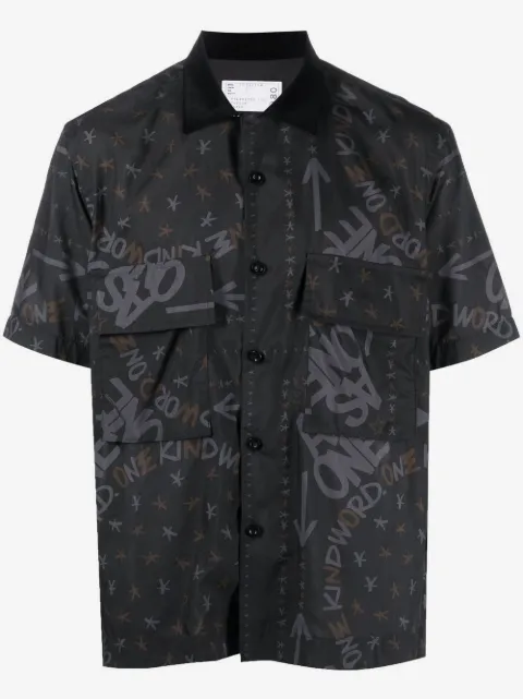 sacai graphic-print short-sleeve shirt