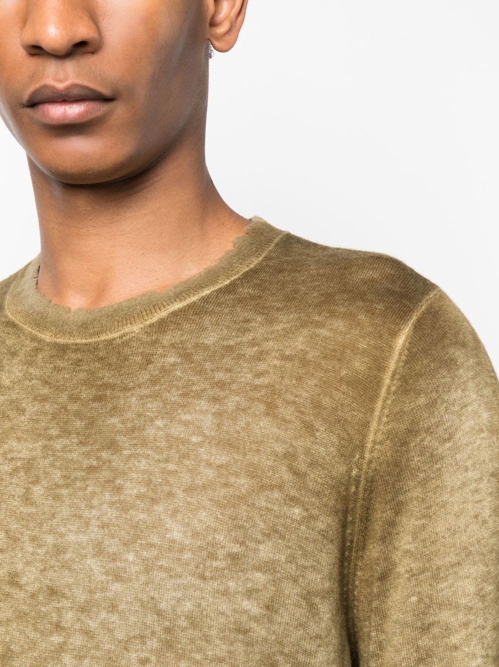 Shop Avant Toi Long-sleeve Wool-cashmere Jumper In Grün